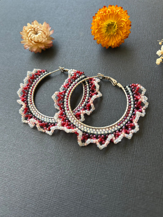 Lace Hoops ~ Cherry Pop