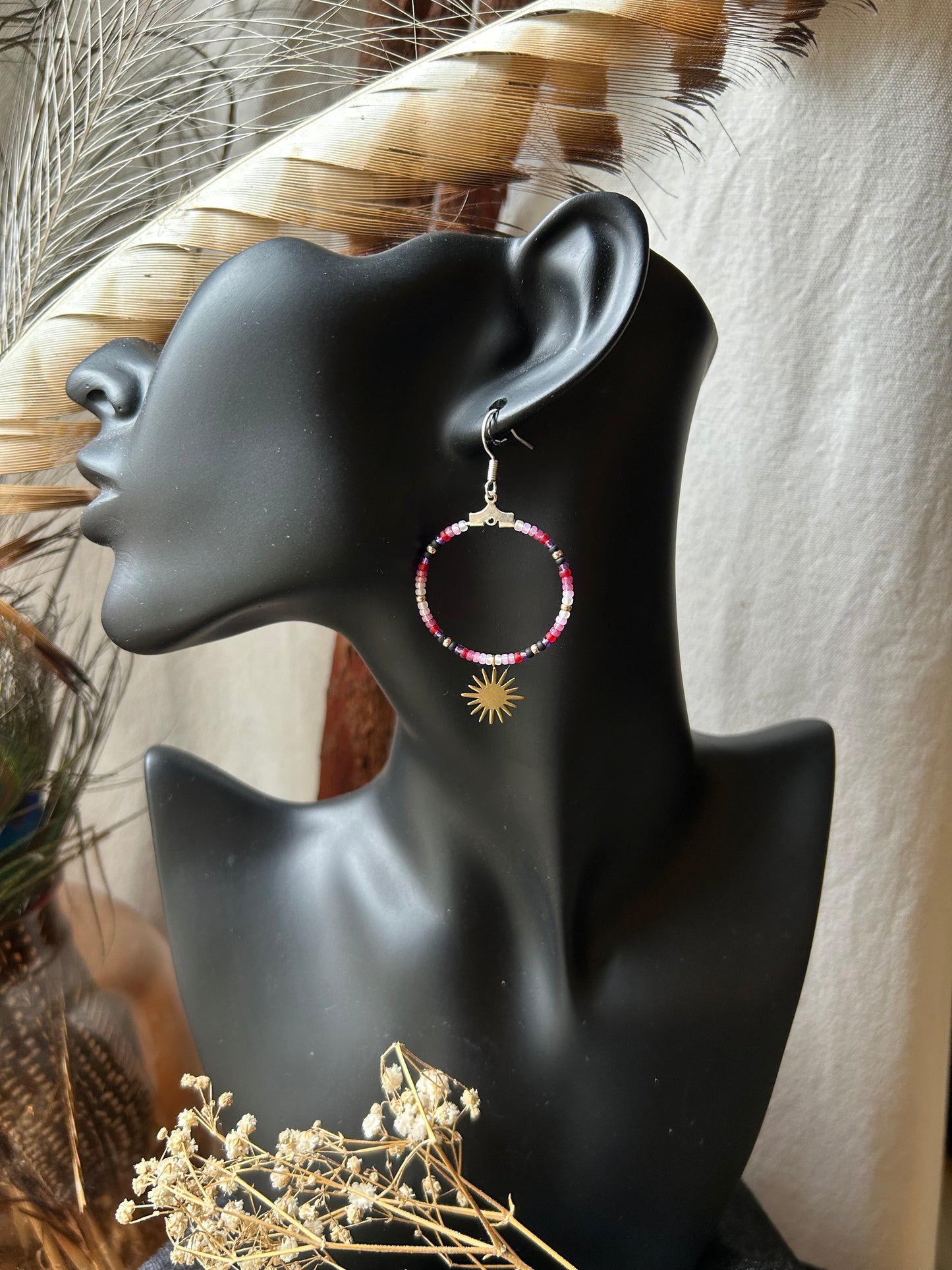 Mini Hoops ~ Magenta Sun
