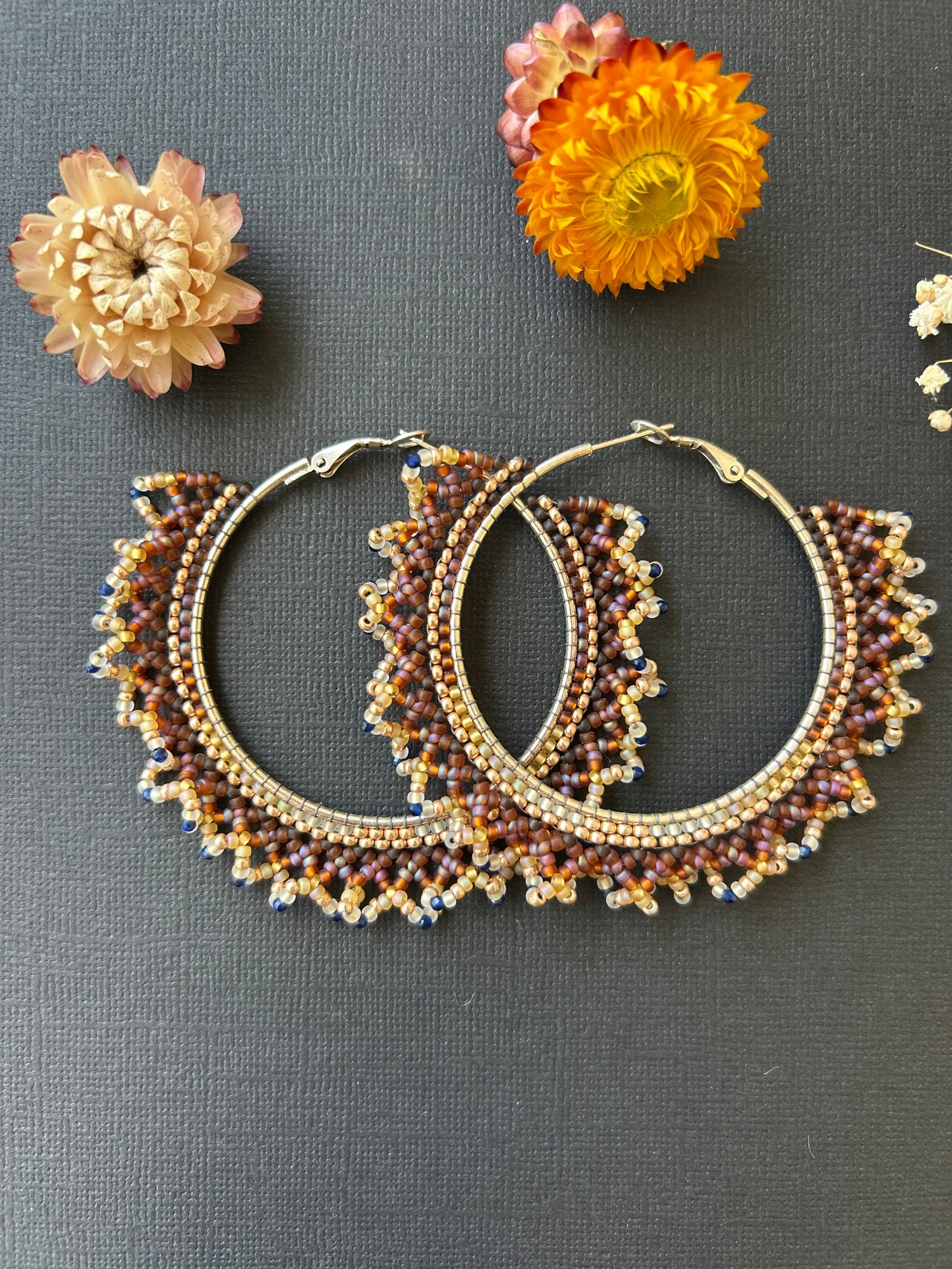 Lace Hoops ~ Earth