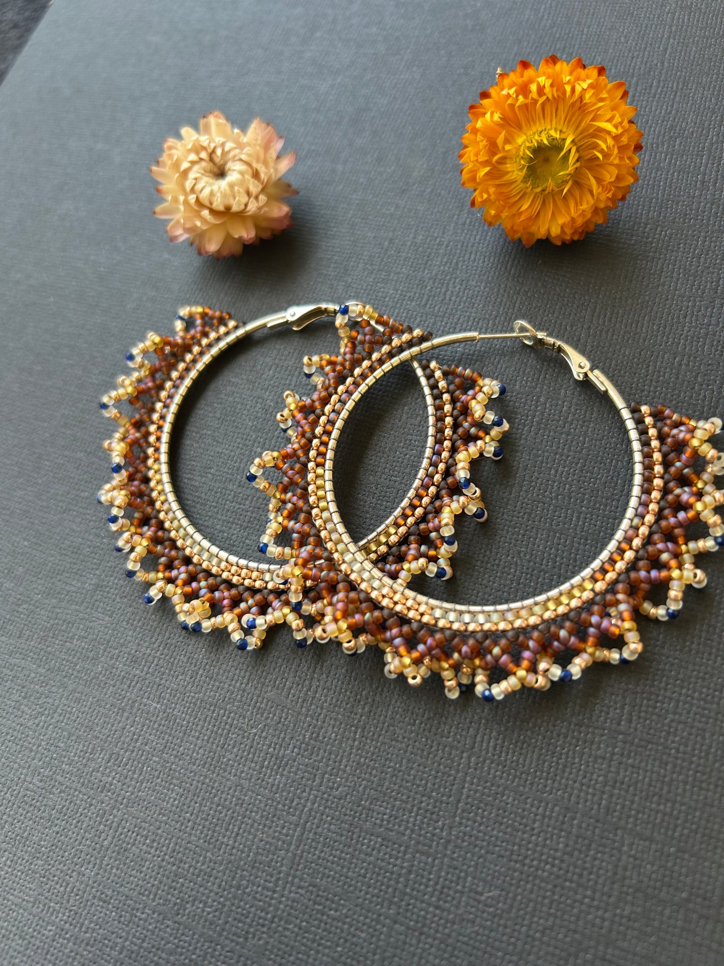 Lace Hoops ~ Earth