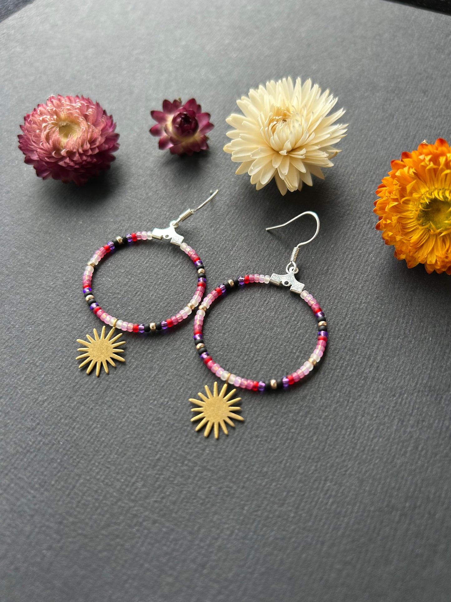 Mini Hoops ~ Magenta Sun