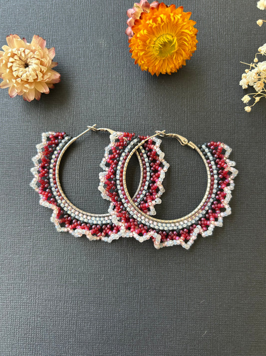 Lace Hoops ~ Cherry Pop