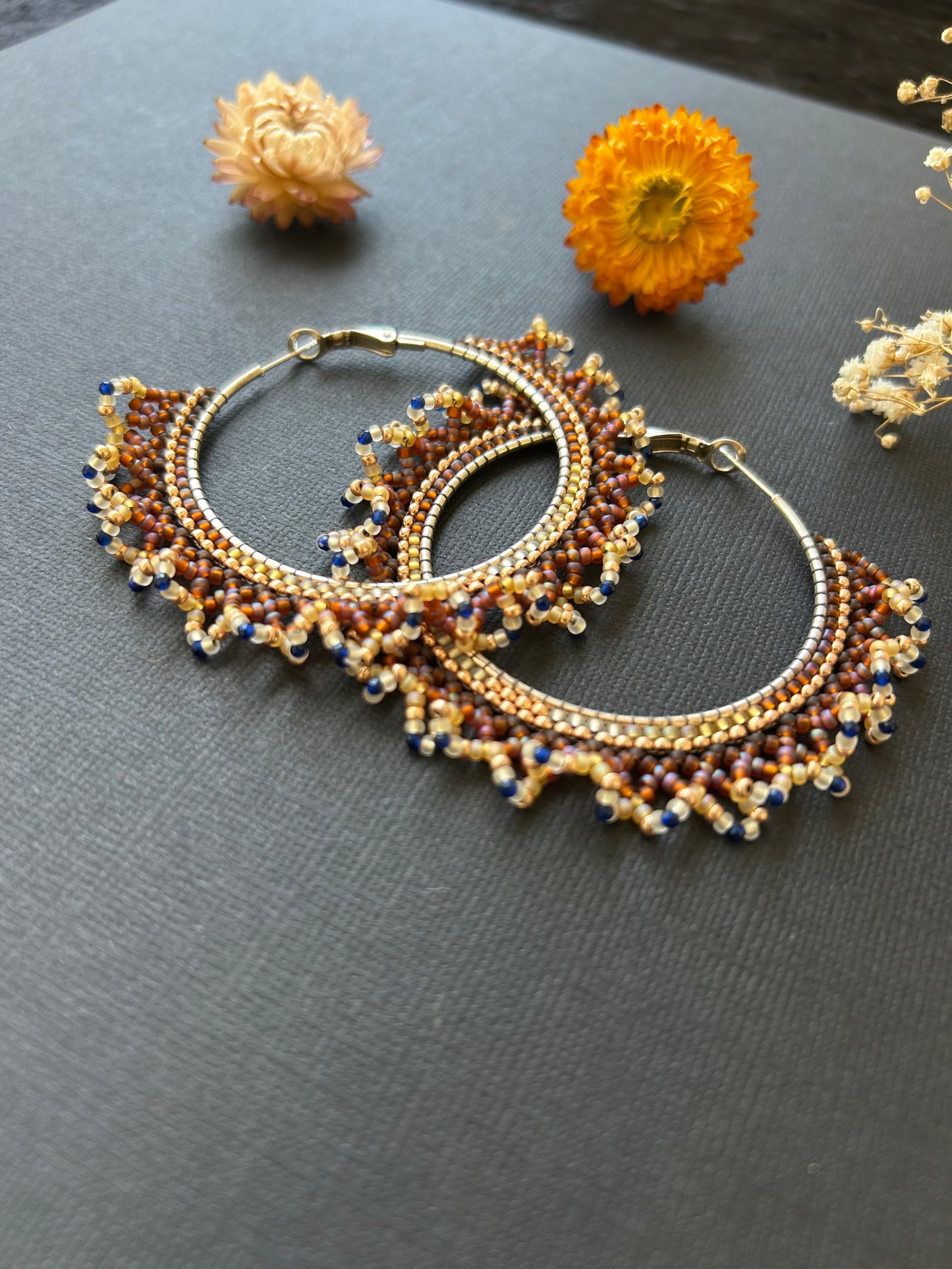 Lace Hoops ~ Earth