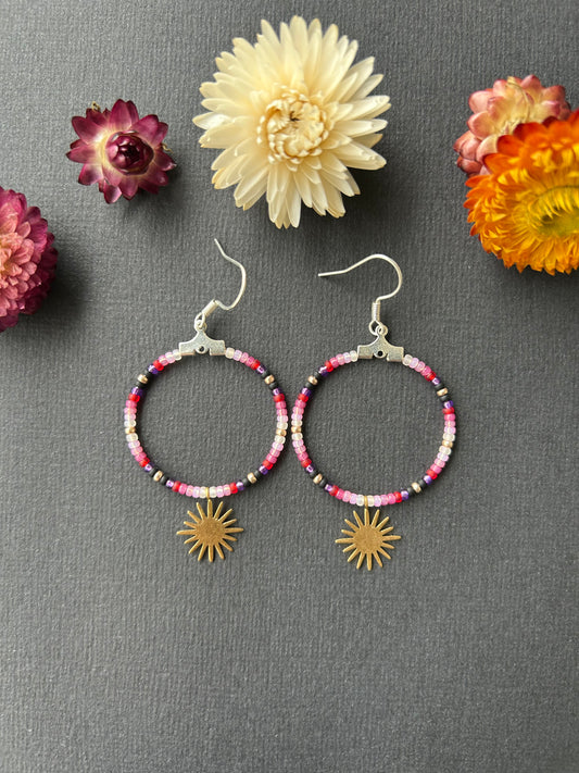 Mini Hoops ~ Magenta Sun